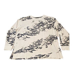 Nike The Force is Female White Long Sleeve Black Gray Floral T Shirt Womens XL